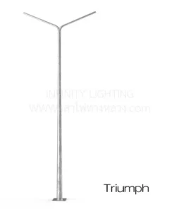 เสาไฟถนนปลายเรียวชุบกัลวาไนซ์กิ่งคู่ (TRIUMPH)