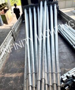 งานเสาไฟถนน สูง 6 เมตร กิ่งเดี่ยว ชุบกัลวาไนซ์