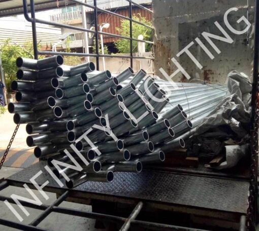 งานกิ่งโคมถนน 2" ยื่น 3 เมตร R300 หนา 4mm. ชุบกัลวาไนซ์