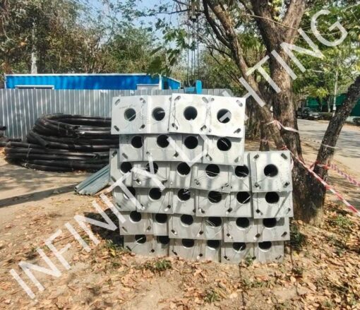 งานเสาไฟถนน สูง 6 เมตร กิ่งเดี่ยวและกิ่งคู่ ชุบกัลวาไนซ์
