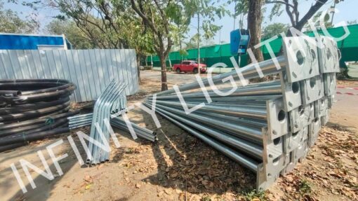 งานเสาไฟถนน สูง 6 เมตร กิ่งเดี่ยวและกิ่งคู่ ชุบกัลวาไนซ์ - Image 4