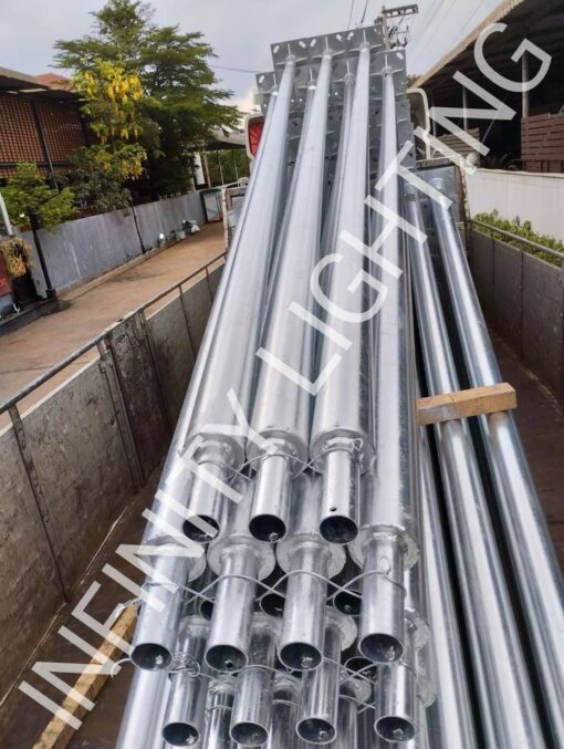 งานเสากลม 3" สูง 5 เมตร ไม่มีกิ่งปลาย 2" ชุบกัลวาไนซ์ - Image 4