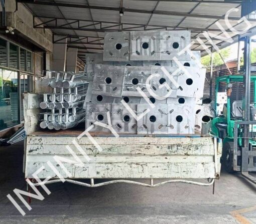 งานเสากลม 3" สูง 5 เมตร ปิดปลาย พร้อมเพลทยึดกล้อง ชุบกัลวาไนซ์ (ผลิตตามแบบลูกค้า) - Image 5