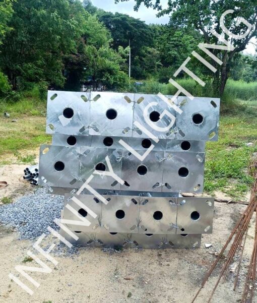 งานเสากลม 3" สูง 6 เมตร กิ่งเดี่ยว ชุบกัลวาไนซ์ พร้อมโคมถนนโซล่า All in one 60W - Image 2