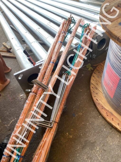 งานเสาไฟถนน สูง 9 เมตร กิ่งเดี่ยว ชุบกัลวาไนซ์ + โคมถนนหลังเต่า HPS 250W - Image 4