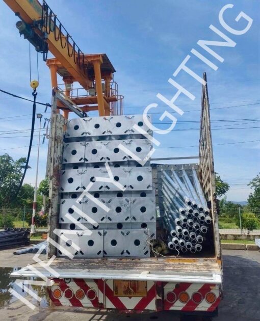 งานเสากลม 3" สูง 6 เมตร ไม่มีกิ่งปลาย 2" ชุบกัลวาไนซ์