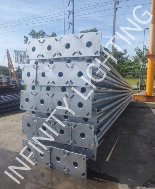 งานเสากลม 3" สูง 6 เมตร ไม่มีกิ่งปลาย 2" ชุบกัลวาไนซ์ - Image 3