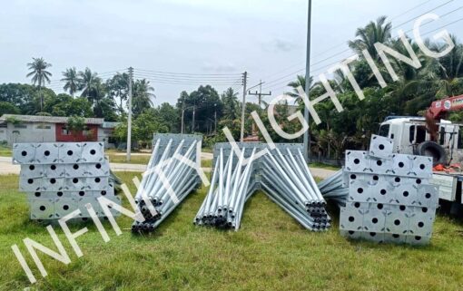 งานเสากลม 3" สูง 6 เมตร ไม่มีกิ่ง ปลาย 2" ชุบกัลวาไนซ์ - Image 5
