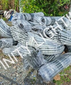 งานกิ่งโคมประปากัลวาไนซ์ 15" ระยะยื่น 1.2 เมตร R300 คาดเหลือง