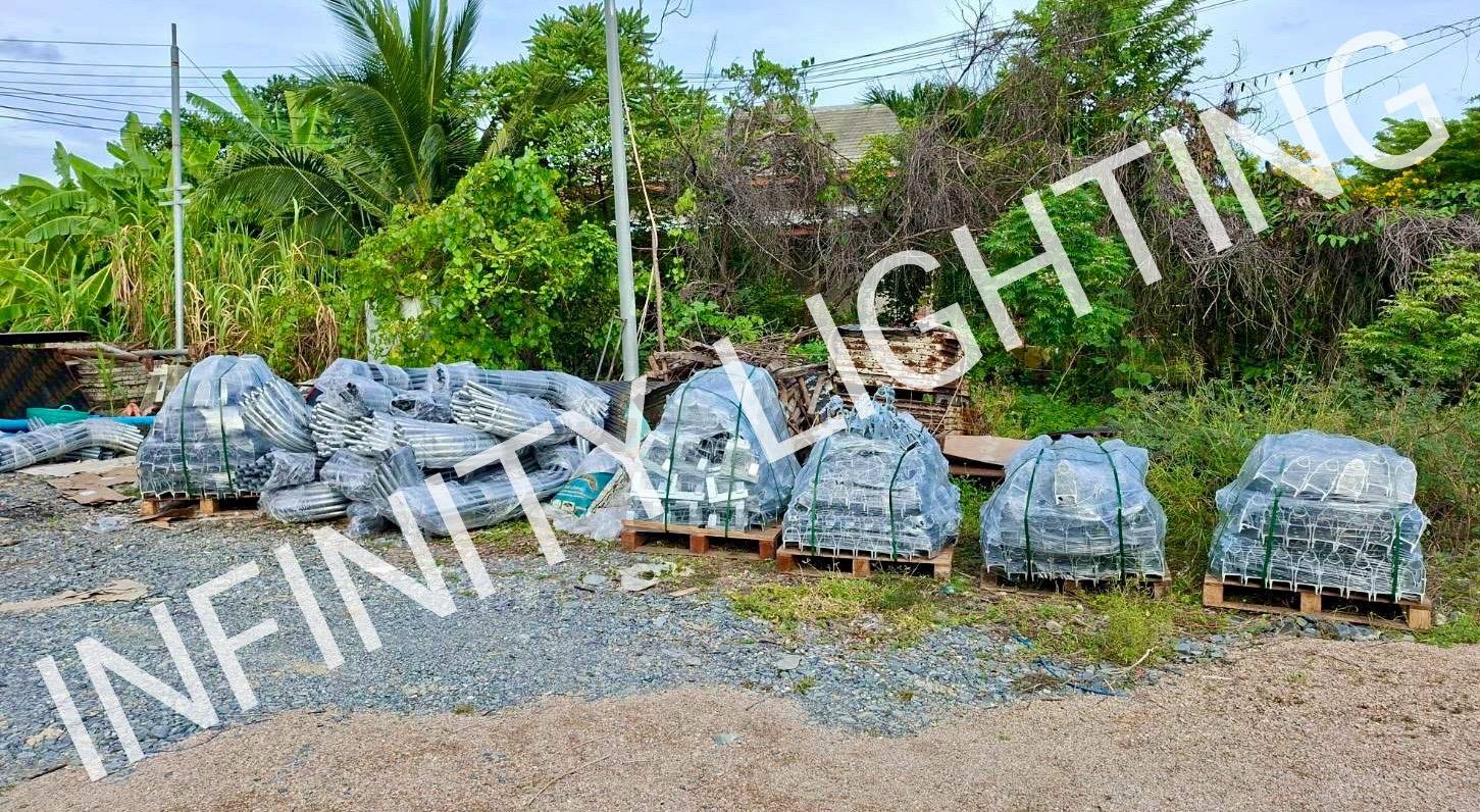 งานกิ่งโคมประปากัลวาไนซ์ 15" ระยะยื่น 1.2 เมตร R300 คาดเหลือง - Image 6