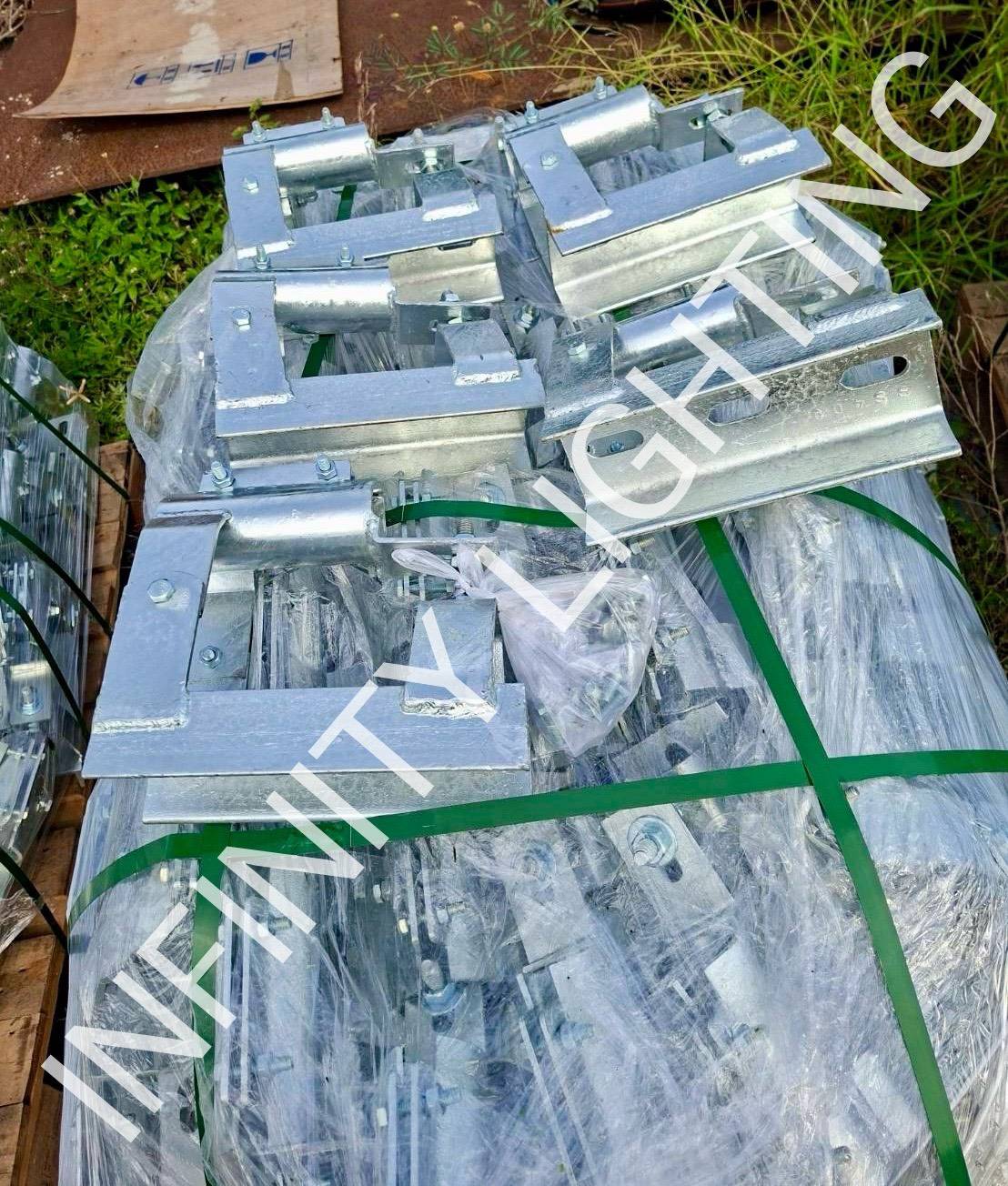 งานกิ่งโคมประปากัลวาไนซ์ 15" ระยะยื่น 1.2 เมตร R300 คาดเหลือง - Image 7