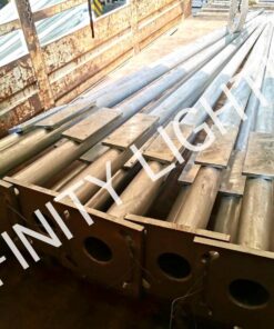 งานเสาไฟถนนสูง 6 เมตร กิ่งเดี่ยว ชุบกัลวาไนซ์ + Service door กันน้ำ พร้อมโคมถนน 120W 5700K OSRAM