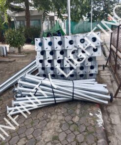 งานเสาโพสท็อป สูง 3 เมตร พร้อมกิ่งสำหรับยึดป้าย + Service door กันน้ำ