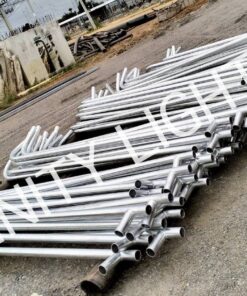 งานกิ่งโคม 2" ยื่น 3 เมตร R300 ชุบกัลวาไนซ์ เหล็ก 4mm. เจาะรู