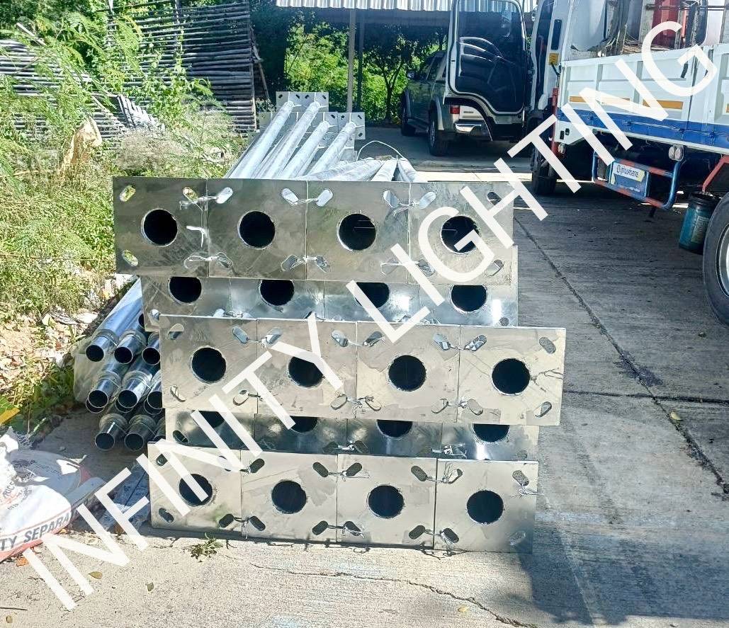 งานเสากลม 4" สูง 6 เมตร ไม่มีกิ่งปลาย 2.5" ชุบกัลวาไนซ์ - Image 4