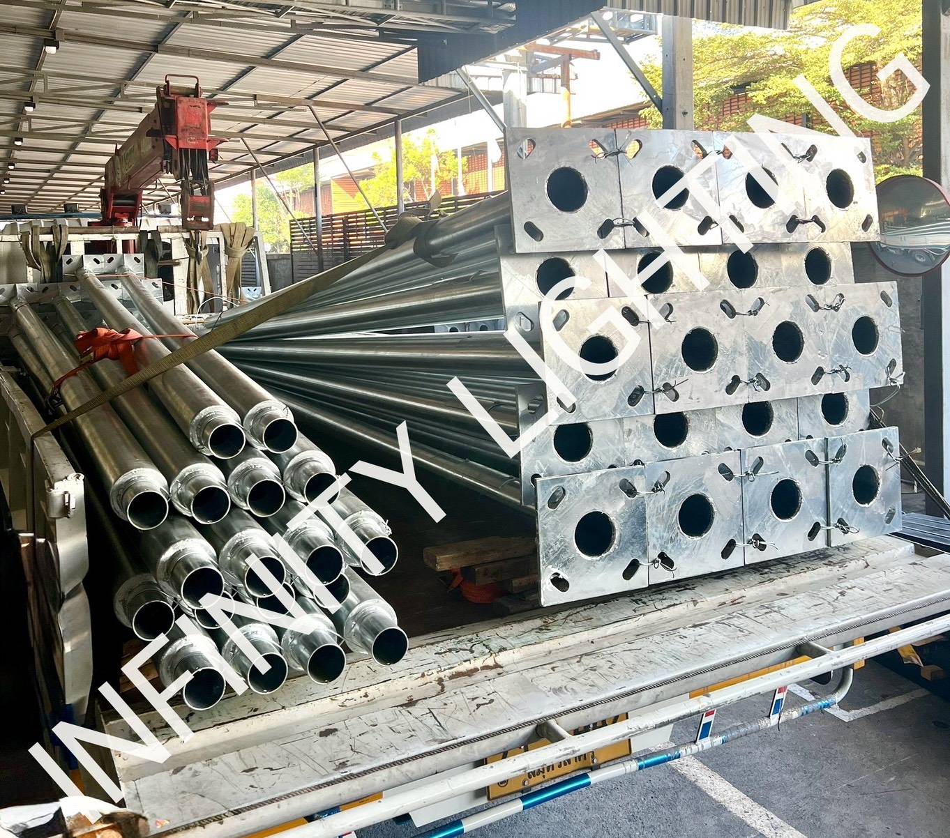 งานเสากลม 4" สูง 6 เมตร ไม่มีกิ่งปลาย 2.5" ชุบกัลวาไนซ์ - Image 5