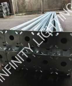 งานเสากลม 4" สูง 6 เมตร กิ่งเดี่ยว 1.5" ชุบกัลวาไนซ์