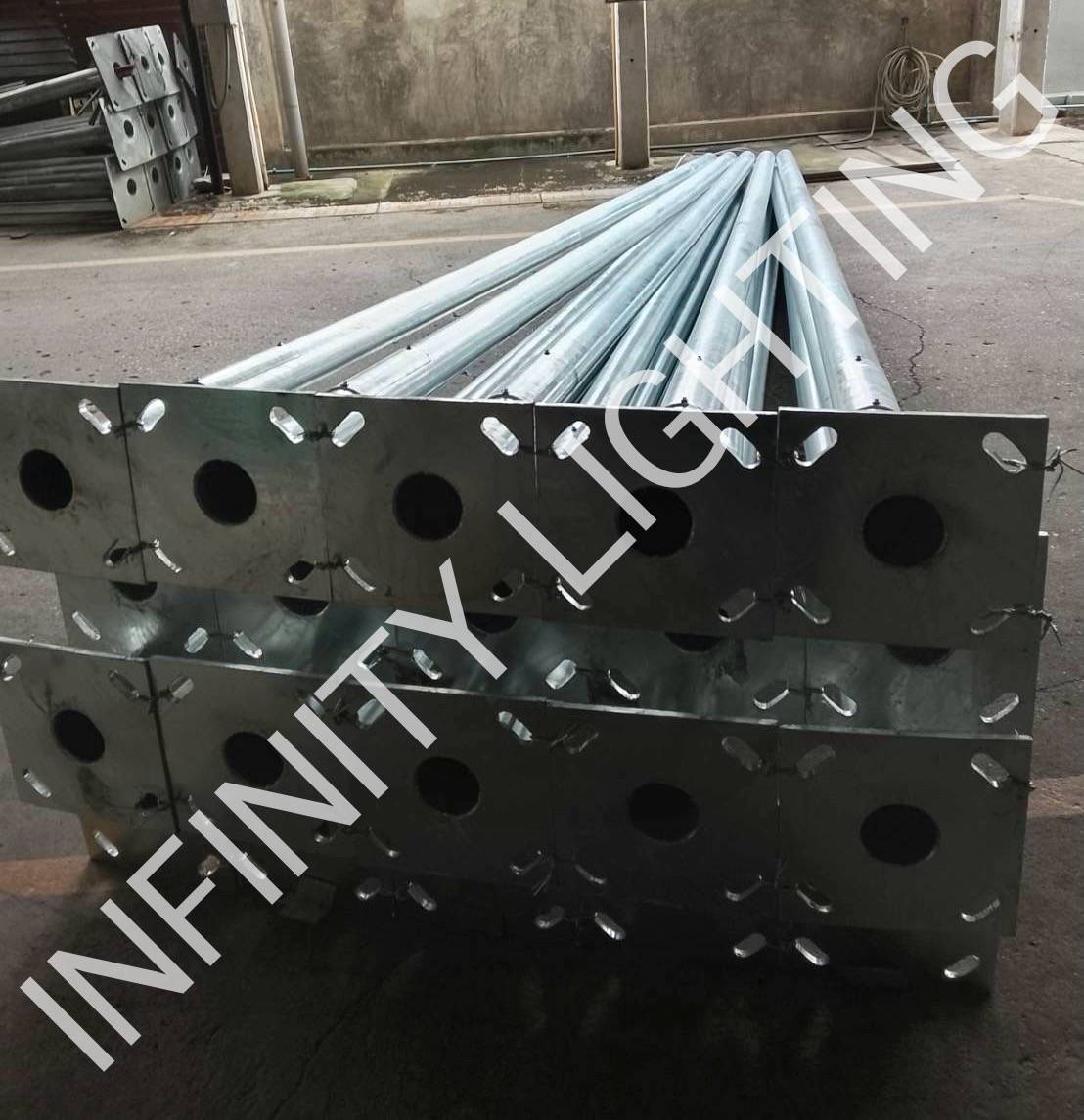 งานเสากลม 4" สูง 6 เมตร กิ่งเดี่ยว 1.5" ชุบกัลวาไนซ์