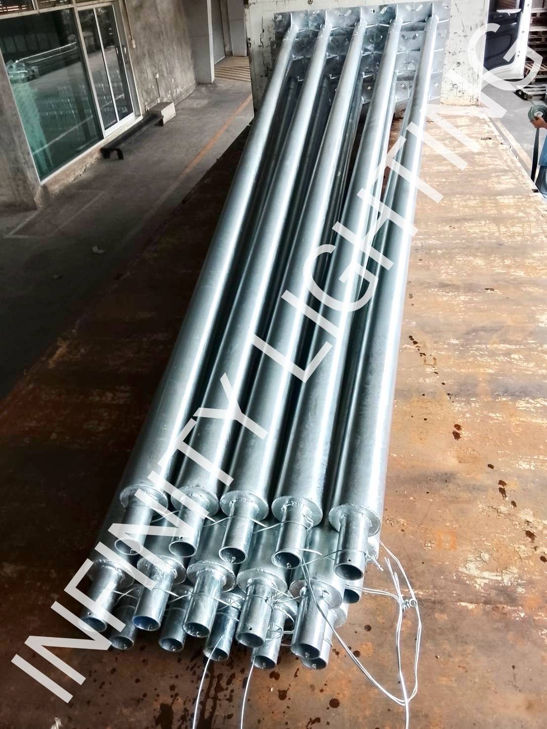 งานเสากลม 4" สูง 6 เมตร กิ่งเดี่ยว 1.5" ชุบกัลวาไนซ์ - Image 2