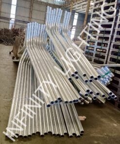 งานเสาไฟถนน สูง 9 เมตร กิ่งคู่ ชุบกัลวาไนซ์