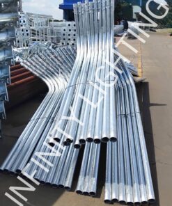 งานเสาไฟถนนสูง 6 เมตร กิ่งคู่ ชุบกัลวาไนซ์