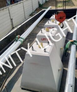 งานเสาเตเปอร์ สูง 6.7 เมตร ไม่มีกิ่ง ชุบกัลวาไนซ์ พร้อมตอม่อฐานราก 400x800x800mm. ระยะน็อต 250mm. 