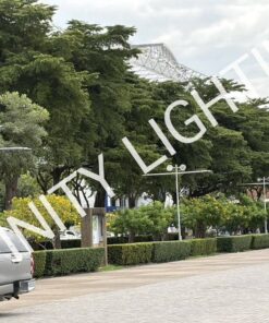 งานเสาไฟถนน สูง 3-7 เมตร กิ่งเดี่ยว และ กิ่งคู่ พร้อมประกับยึดป้าย + Service door กันน้ำ ชุบกัลวาไนซ์ (ผลิตตามแบบลูกค้า)