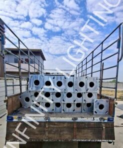 งานเสาไฟถนน สูง 6 เมตร กิ่งเดี่ยว ยื่น 1.5 เมตร ชุบกัลวาไนซ์