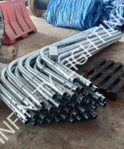 งานเสาไฟถนน สูง 6 เมตร กิ่งเดี่ยว ชุบกัลวาไนซ์ พร้อมโคมถนน LED 100W 6500K