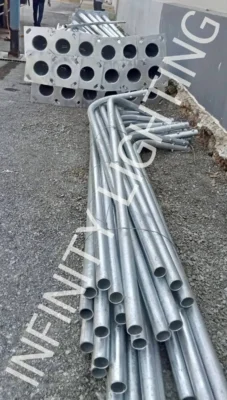 งานเสาไฟถนน สูง 9 เมตร กิ่งเดี่ยว และ กิ่งคู่ ชุบกัลวาไนซ์