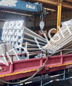 งานเสาไฟถนน สูง 3 เมตร กิ่งเดี่ยว และ กิ่งคู่ ชุบกัลวาไนซ์ พร้อมตอม่อฐานรากเสาไฟ ขนาด 300x600x600mm. ระยะน็อต 200mm.