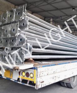 งานเสากลม 3" สูง 6 เมตร กิ่งเดี่ยวยาว 1 เมตร ชุบกัลวาไนซ์